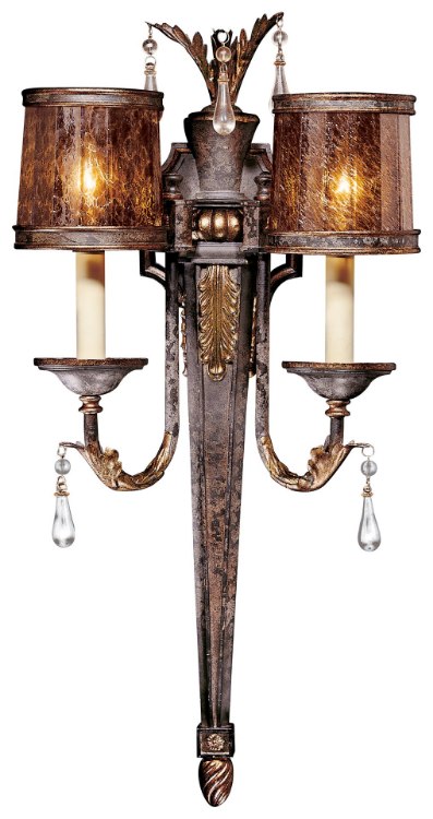 Foto para 60w SW 2 Light Wall Sconce Sanguesa Patina Vidrio Artistico