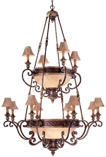 Picture of 160w SW 16 Light Chandelier Golden Bronze Salon Scavo