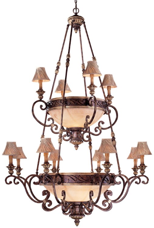 Foto para 160w SW 16 Light Chandelier Golden Bronze Salon Scavo