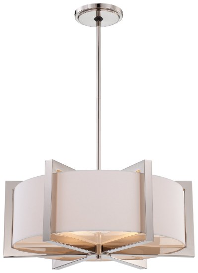 Picture of 100w SW 4 Light Pendant Polished Nickel White