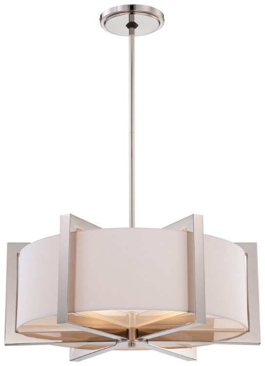 Foto para 100w SW 4 Light Pendant Polished Nickel White