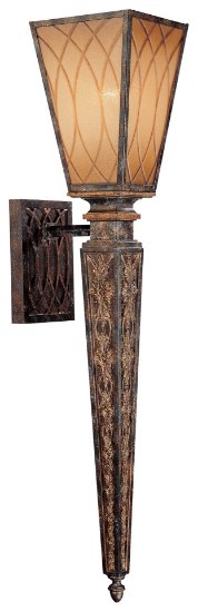 Foto para 100w SW One Light Wall Sconce Terraza Village Aged Patina W/ Gold Leaf Accents Spumante Strato