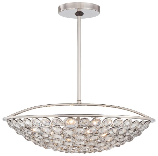 Foto para 60w SW Five Light Bowl Pendant Polished Nickel