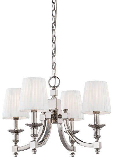 Foto para 60w SW 4 Light Chandelier Polished Nickel White