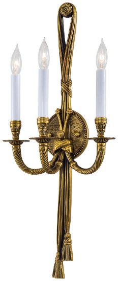 Foto para 60w SW Three Light Wall Sconce Antique Gold