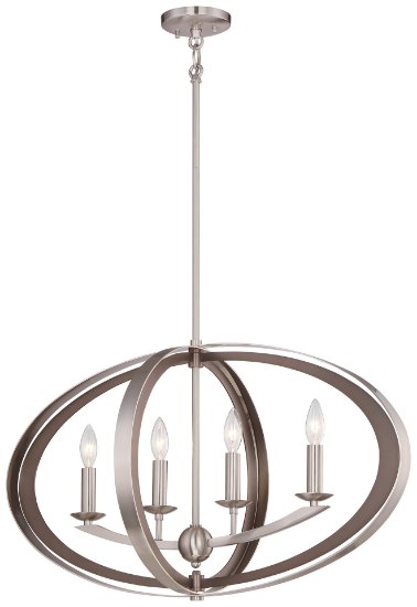 Picture of 60w SW 4 Light Chandelier Brushed Nickel