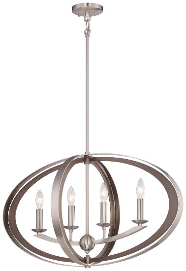 Foto para 60w SW 4 Light Chandelier Brushed Nickel