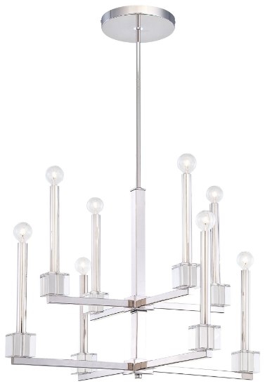 Foto para 60w SW Eight Light- Two Tier Chandelier Polished Nickel