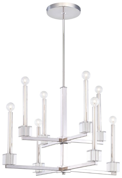 Foto para 60w SW Eight Light- Two Tier Chandelier Polished Nickel