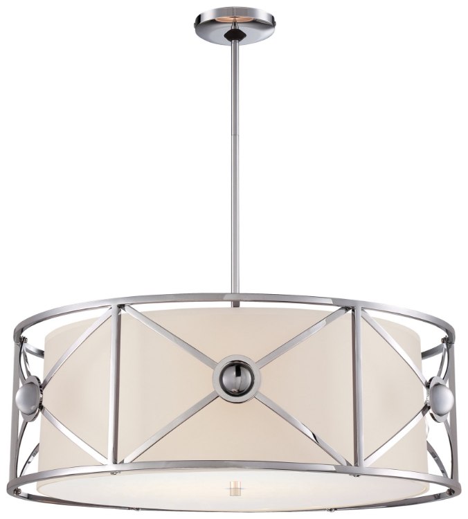 Foto para 100w SW Four Light Drum Pendant Chrome