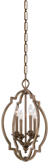 Picture of 60w SW 4 Light Pendant Aged Brass