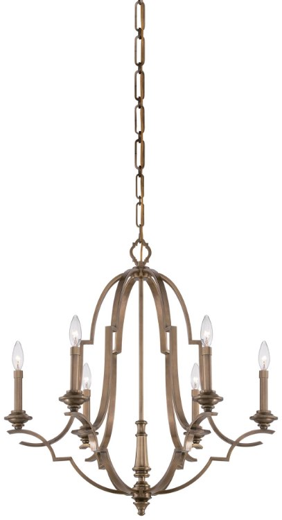 Foto para 60w SW Six Light Chandelier Aged Brass
