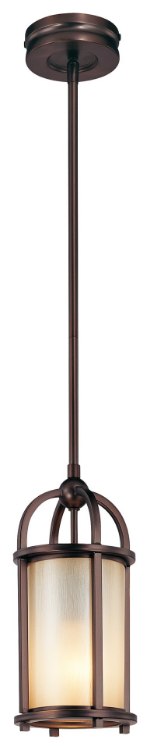 Foto para 100w SW One Light Mini-Pendant Cimmaron Bronze Brushed Caramel Silk