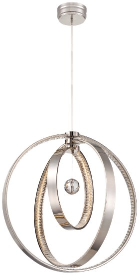 Foto para 80w WW Led Chandelier Polished Nickel