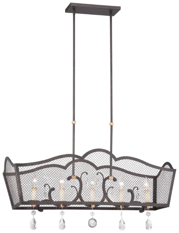 Foto para 60w SW 5 Light Island Light French Bronze W/ Gold Highlights