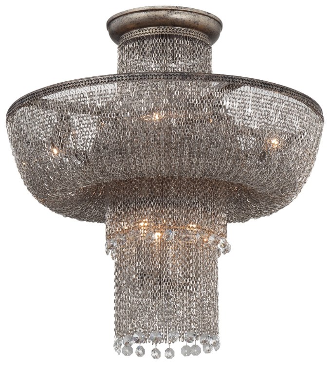 Foto para 60w SW 7 Light Semi Flush Or Pendant Antique Silver