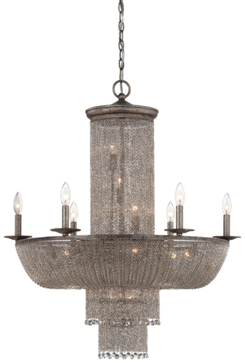 Foto para 60w SW Eighteen Light Chandelier Antique Silver