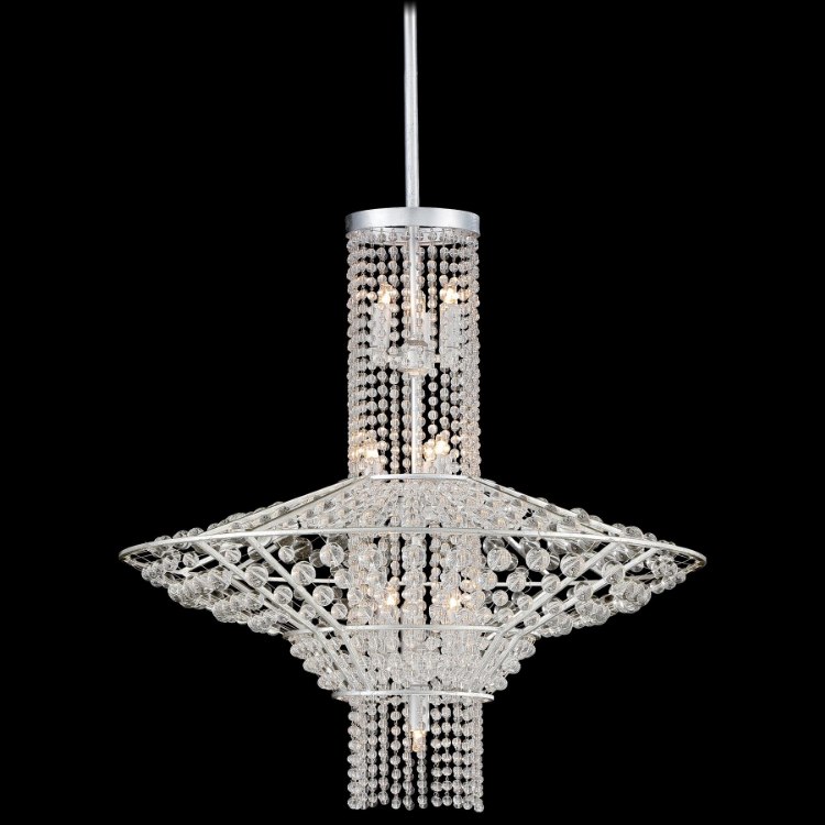 Picture of 40w SW Ten Light Pendant- Jessica Mcclintock Home- The Romance Collection™ Catalina Silver