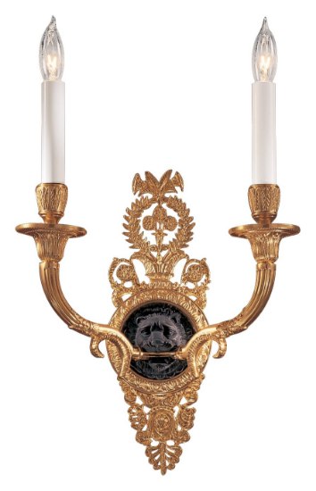 Picture of 60w SW Two Light Wall Sconce Glorious Gold W/Black Accents