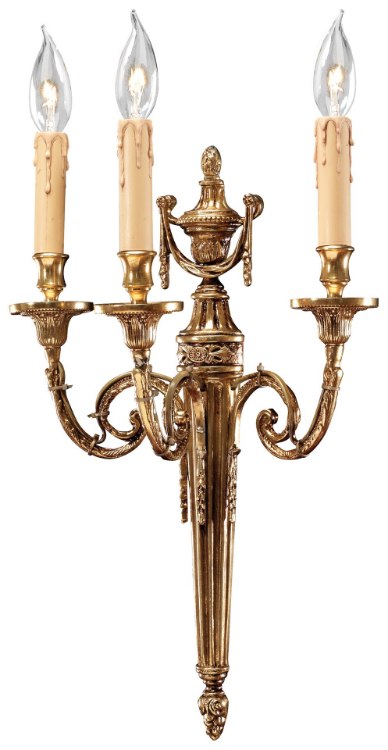 Picture of 60w SW Three Light Wall Sconce Stained Gold
