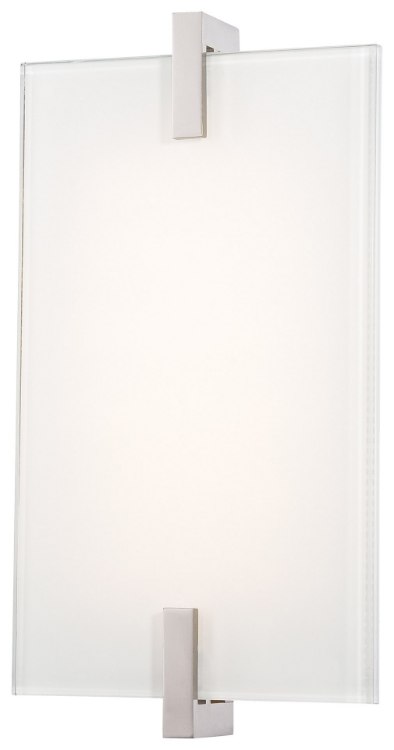 Foto para 12w WW Led Wall Sconce Polished Nickel White Screen Painted Glass