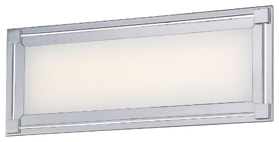 Foto para 28w WW Led Bath Chrome White Glass