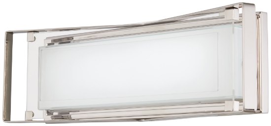 Picture of 23w WW Crystal-Clear - Led Bath Polished Nickel Mitered White