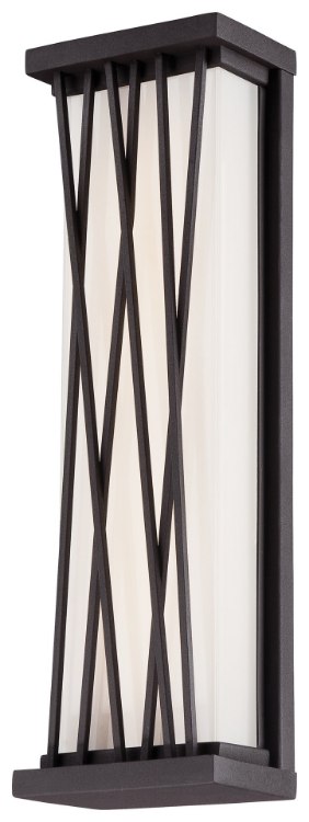 Foto para 22w WW Led Pocket Lantern Textured Dorian Bronze Etched Glass With White Inside