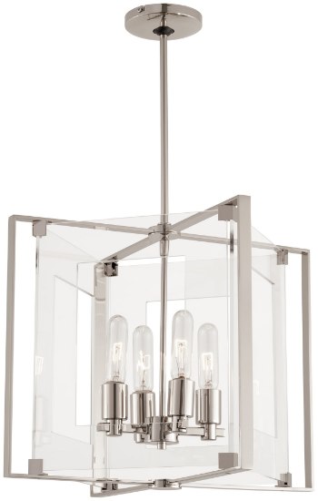 Foto para 60w SW 4 Light Pendant Polished Nickel Clear Acrylic