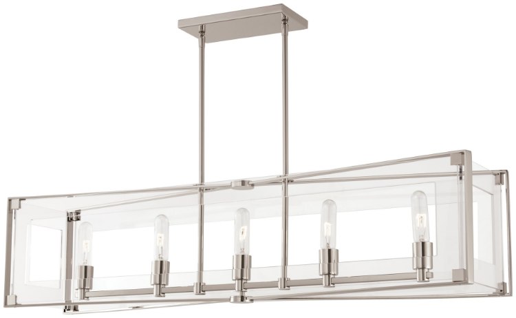 Foto para 60w SW 5 Light Island Light Polished Nickel Clear Acrylic