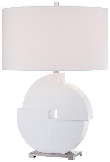 Foto para 100w SW 1 Light Table Lamp White Pure White Linen
