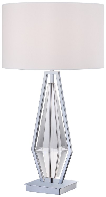 Foto para 100w SW 1 Light Table Lamp Chrome Pure White Silk