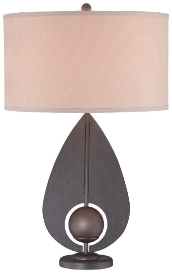 Foto para 113w SW 1 Light Table Lamp Iron W/Antique Bronze Accents Light Brown Suede