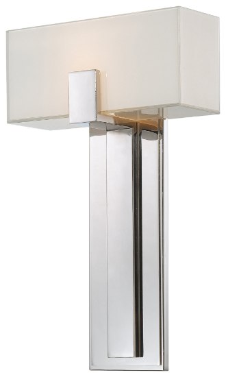 Picture of 100w SW 1 Light Wall Sconce Polished Nickel Mitered/White Inside