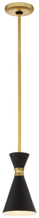 Foto para 100w SW 1 Light Mini Pendant Honey Gold Matte Black