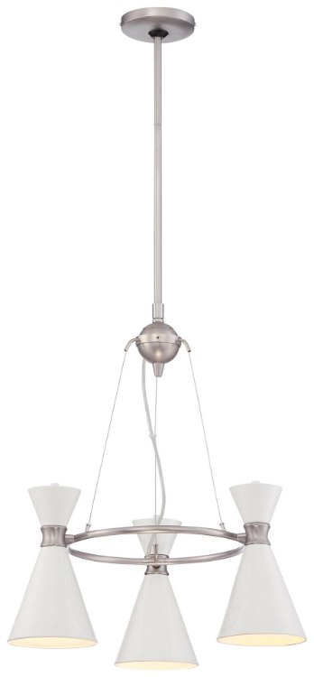 Foto para 100w SW 3 Light Mini Chandelier Glitter Gloss White