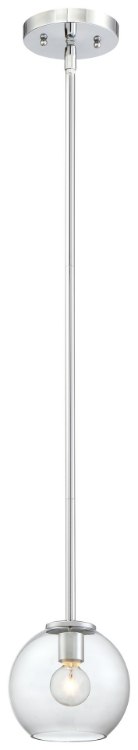 Foto para 60w SW 1 Light Mini Pendant Chrome Tinted Smoke Glass