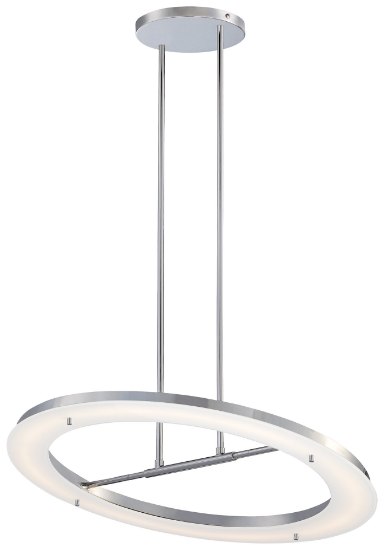 Picture of 40w WW Led Pendant Chrome White Glass