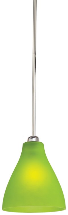 Foto para 100w SW 1 Light Mini Pendant Brushed Nickel Apple Green Glass