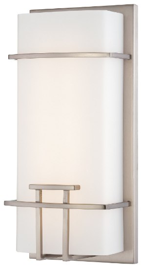 Foto para 20w WW Led Wall Sconce Brushed Nickel Etched Opal