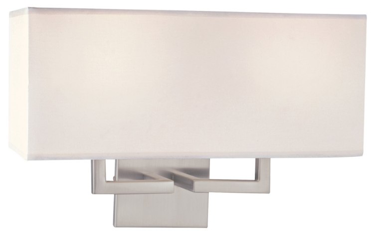 Foto para 60w SW 2 Light Wall Sconce Brushed Nickel White