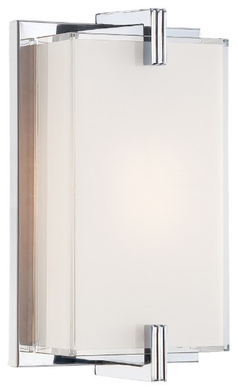 Foto para 60w SW 1 Light Wall Sconce Chrome Mitered/White Inside