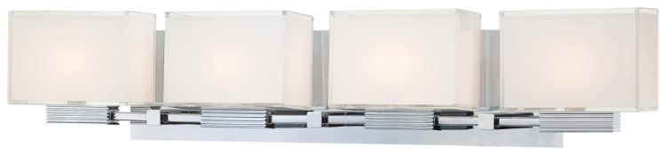 Foto para 75w SW 4 Light Bath Chrome Mitered/White Inside