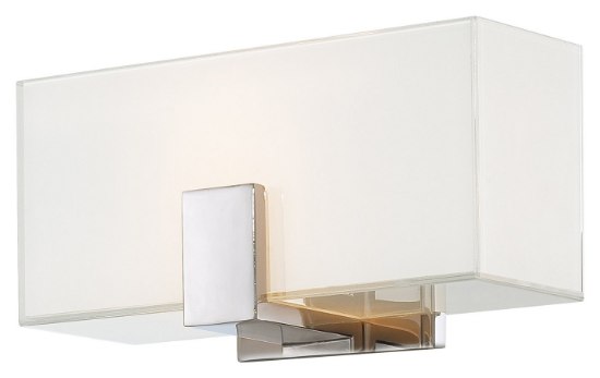 Picture of 100w SW 1 Light Wall Sconce Polished Nickel Mitered/White Inside