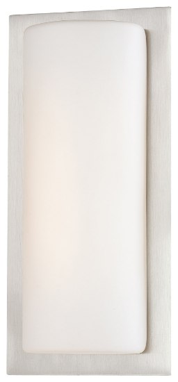 Foto para 12w WW Led Wall Sconce Brushed Stainless Steel Etched Opal