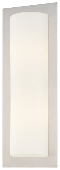 Foto para 40w SW 2 Light Wall Sconce Brushed Stainless Steel Etched Opal