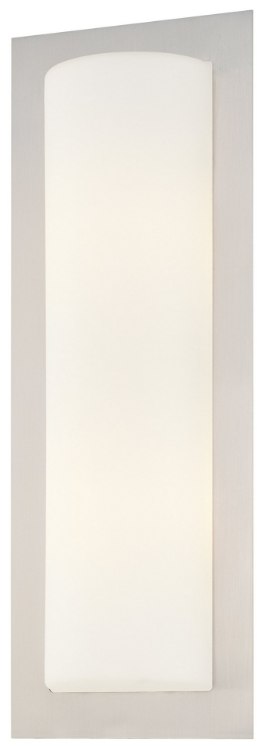 Foto para 40w SW 2 Light Wall Sconce Brushed Stainless Steel Etched Opal