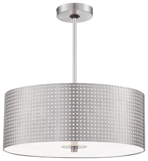 Foto para 75w SW 3 Light Drum Pendant Brushed Nickel