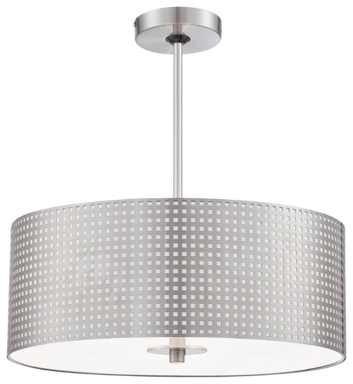Foto para 75w SW 3 Light Drum Pendant Brushed Nickel
