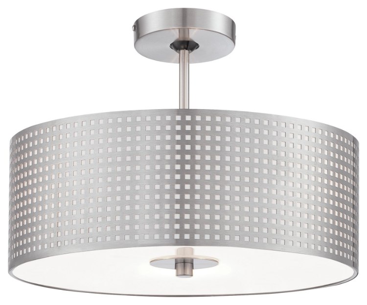 Foto para 75w SW 3 Light Semi Flush Mount Brushed Nickel
